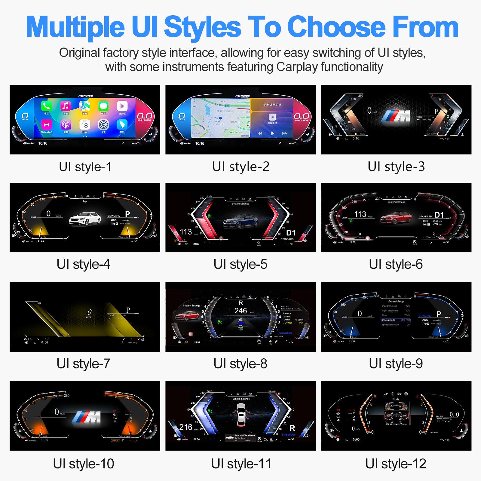 Digital Carplay Odometer Screen Virtual Cockpit Digital Cluster upgrade - BMW 3 F30 F31 4 F32 F33 F34 F36 F80 M3 F82 M4