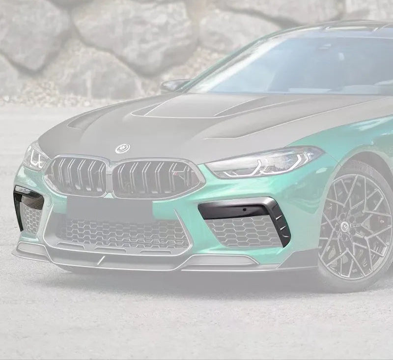 Dry Carbon Fiber PT Style Front Bumper Canard - BMW M8 F91 F92 F93