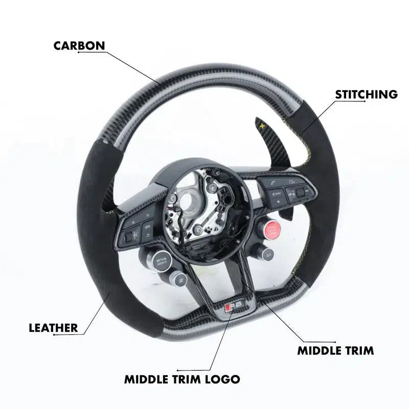 Full Custom Carbon Fiber Steering Wheel - Audi S/RS 3,4,5 2016+