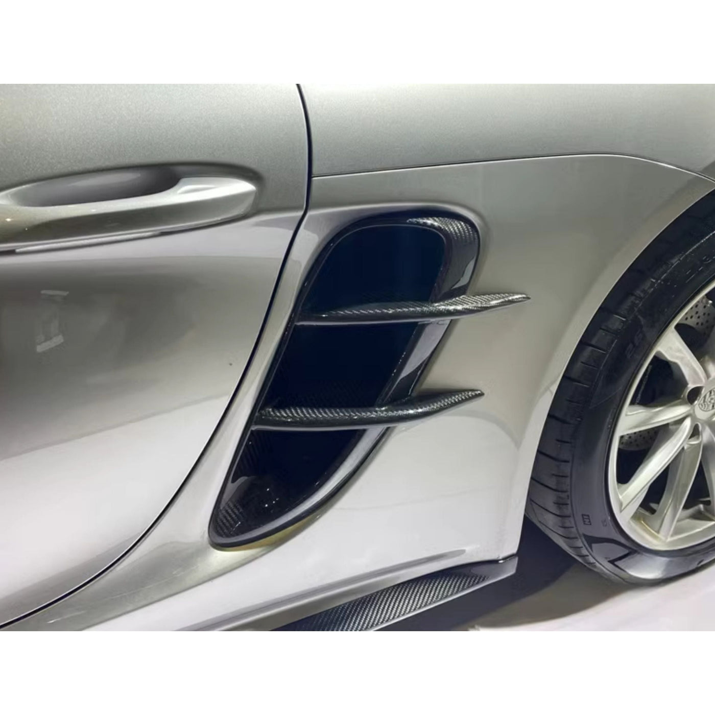 Carbon Fiber Side Air Vent Trim V2 Porsche 718 981 Boxster Cayman
