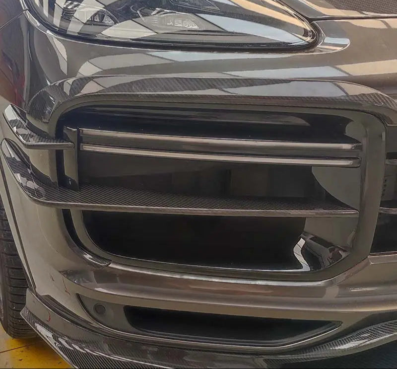 Dry Carbon Fiber Front Bumper Canards - Porsche Cayenne Coupe Turbo 9YA 2018 - 2024