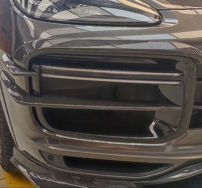 Dry Carbon Fiber Front Bumper Canards - Porsche Cayenne Coupe Turbo 9YA 2018 - 2024