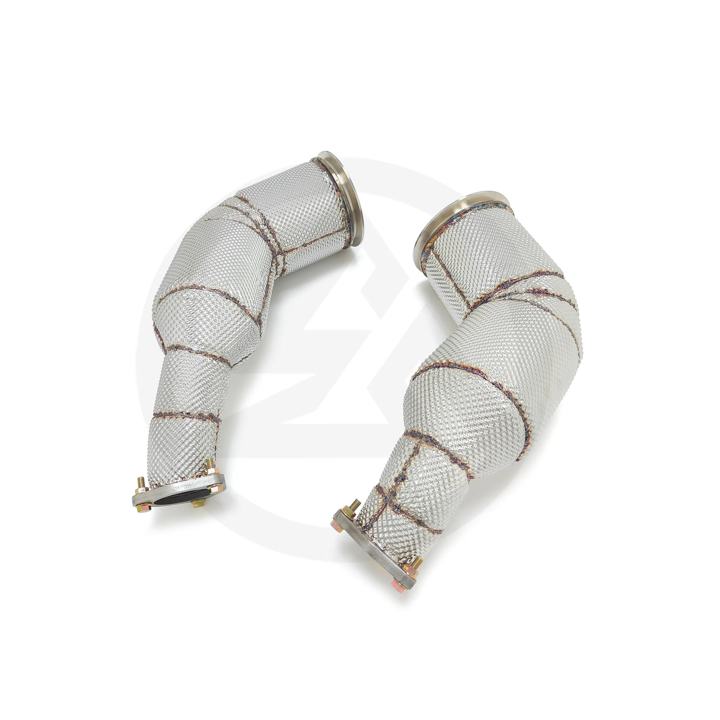 Catless Free Flow Performance Down Pipes w/ Heat Shield - Audi RS6 RS7 C8 4.0TT 2019-2024