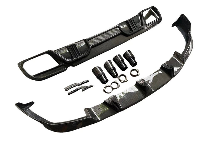 Carbon Fiber Front Lip & Rear Diffuser - BMW X6M F96 2019-2023 LD Style