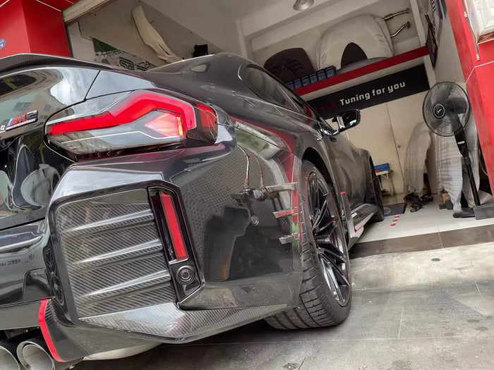 Carbon Fiber M Performance Style Rear Bumper Insert Trim Set - BMW G87