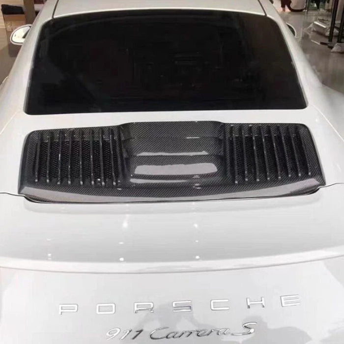 Carbon Fiber T Style Engine Cover Trunk Vent - 2013-2015 Porsche 911 Carrera 991.1