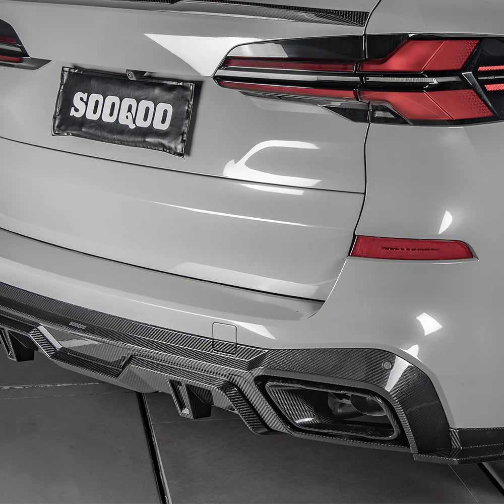 Car rear with 'Sooqoo' branding on a gray background