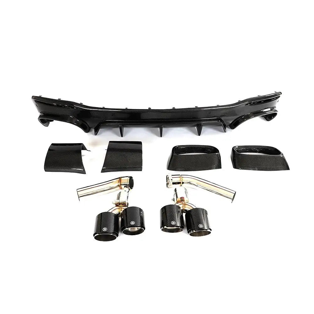 Carbon Rear Bumper Diffuser w/ Exhaust tips - Mercedes Benz W167 GLE350 GLE53 GLE63 AMG Coupe/ SUV