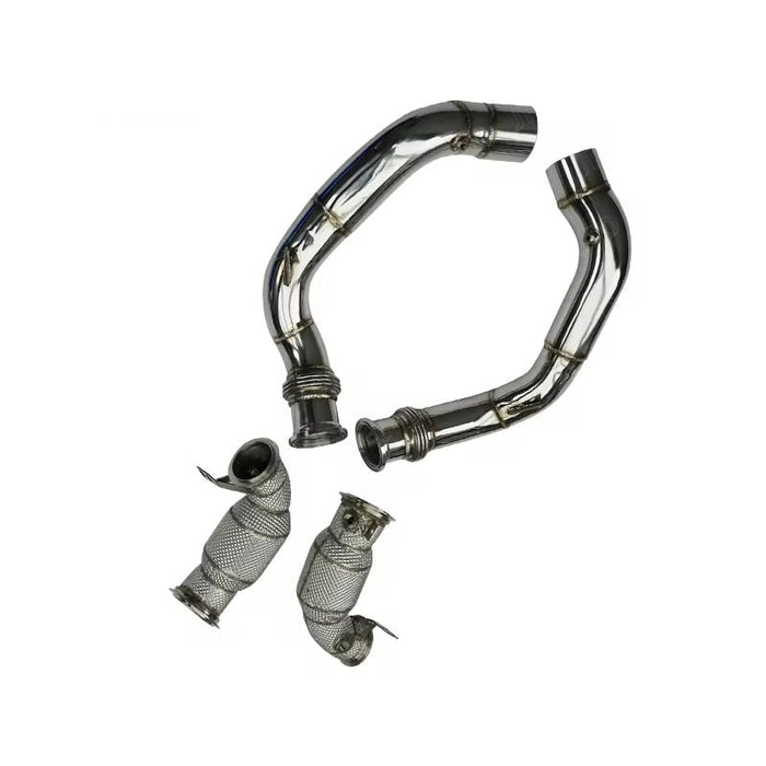 High Flow Racing Downpipes w/Heat Sheild - BMW F90 M5