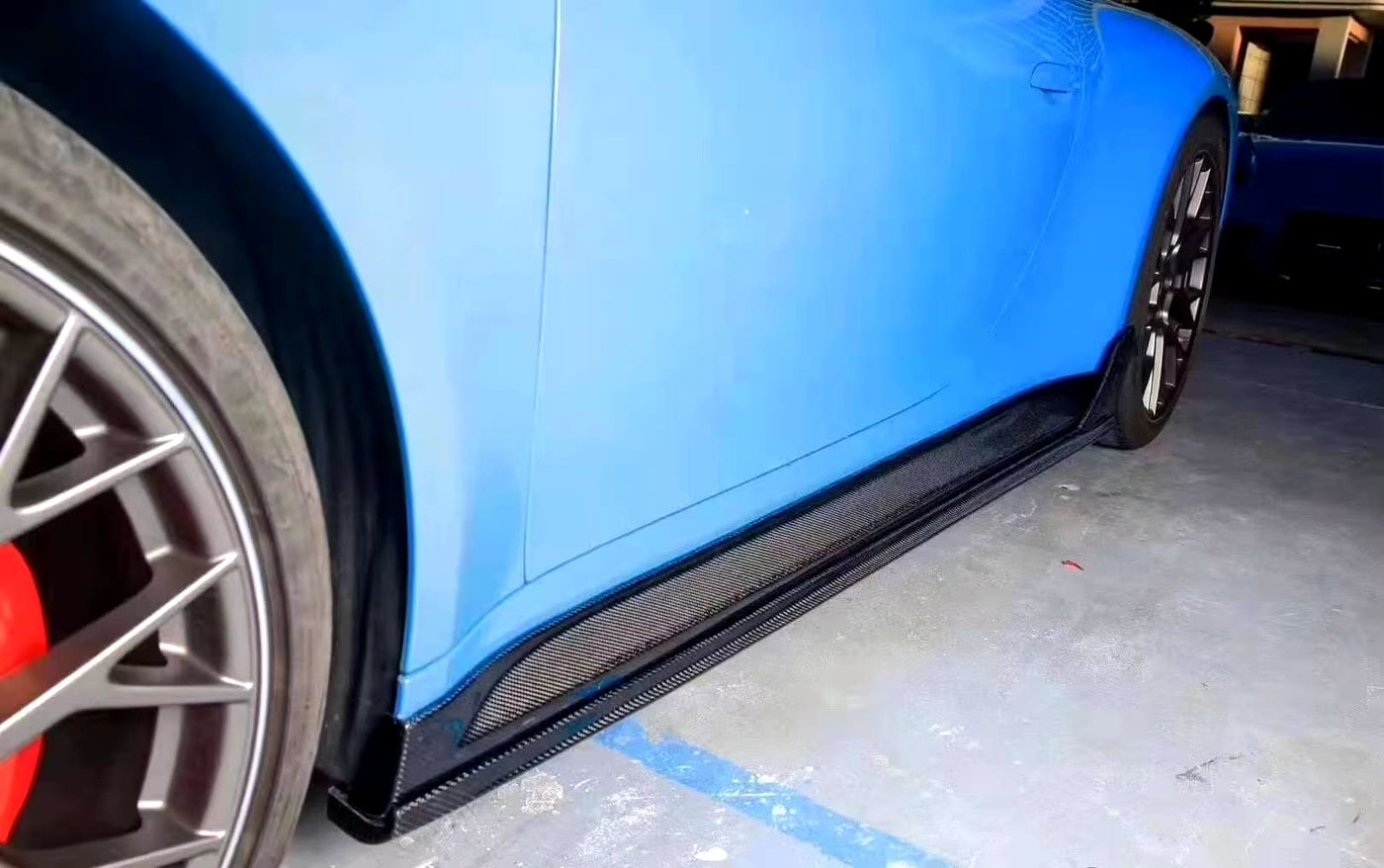 Carbon Fiber Winglet Side Skirt Extensions - Porsche 992 Carrera