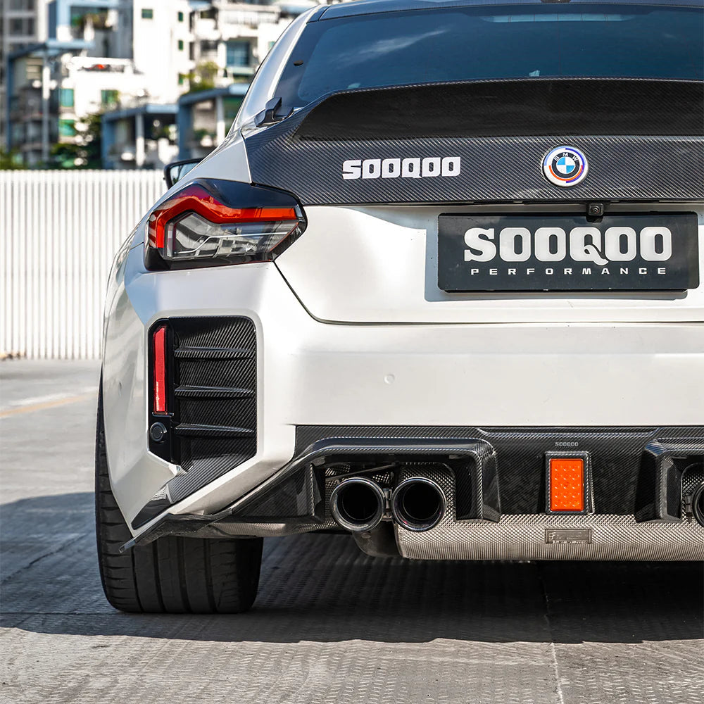 Carbon Fiber SQ V3 Rear Diffuser With Brake Light - BMW M2 G87