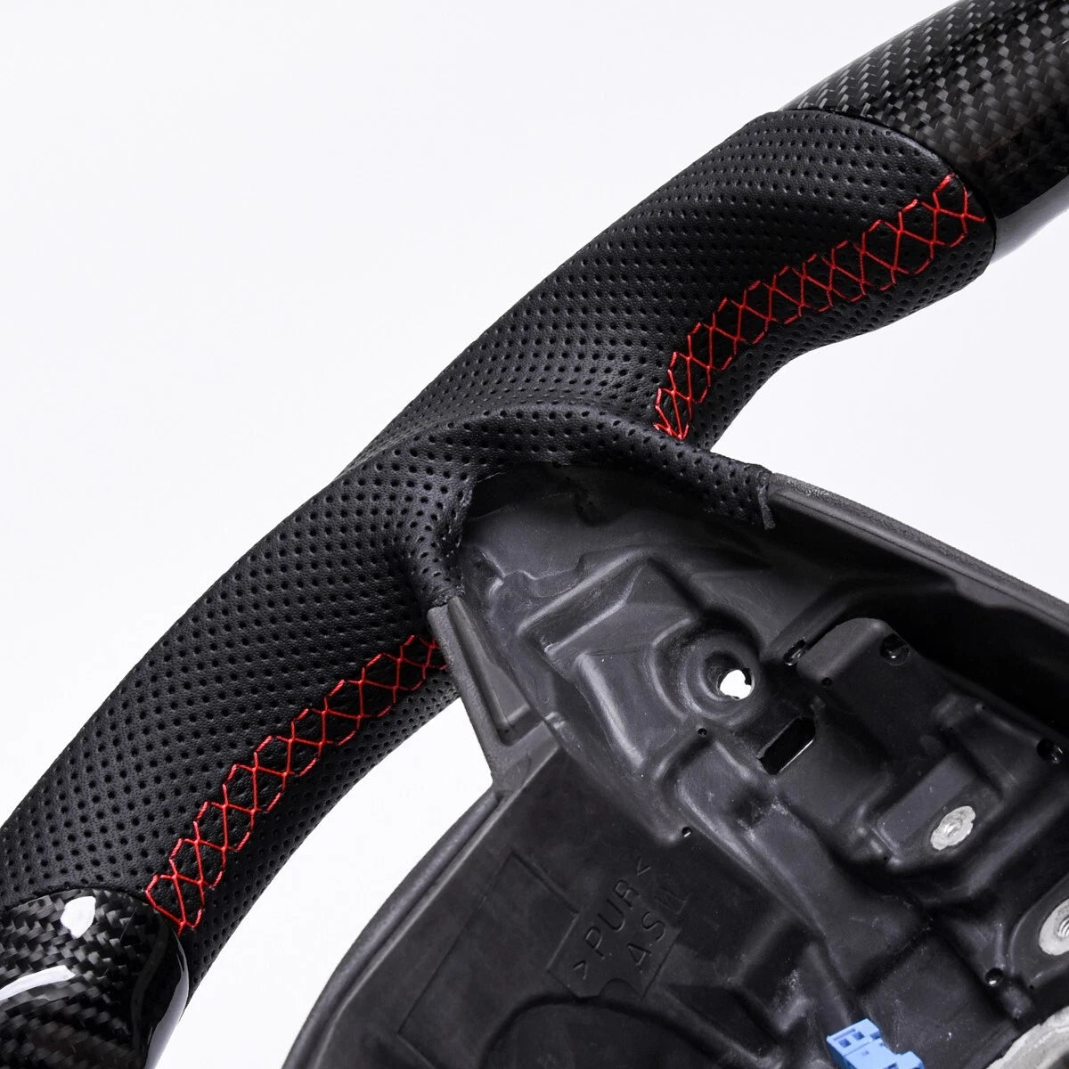 Carbon Fiber Steering wheel W/ Red Stripe heated Mercedes-Benz W205 C63 AMG CLA GLE GLS OEM