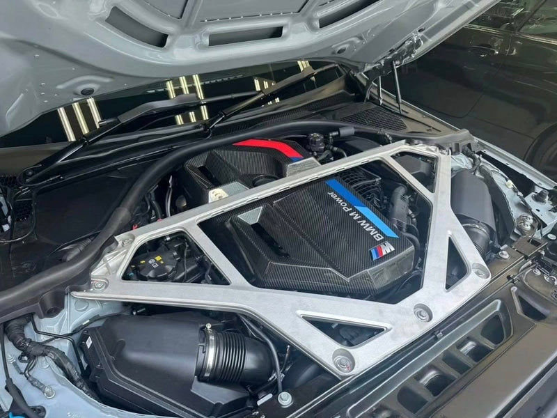 Carbon Fiber Engine Cover w/ M Stripe - BMW G87 M2, G80 M3, and G82 / G83 M4