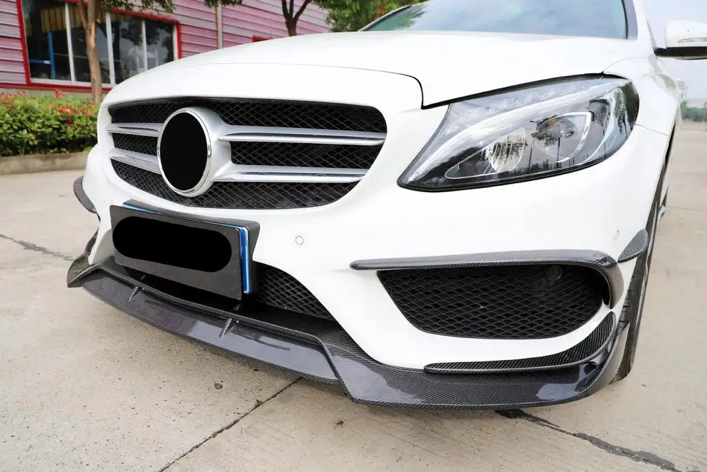 Carbon Fiber Front Splitter Lip V2 - Mercedes C-Class W205 Sport C205 C43 AMG Coupe 15-18