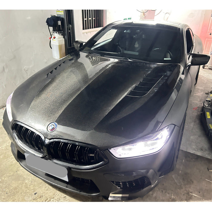Carbon fiber vented V style hood - BMW 8 Series / M8 2020-2024