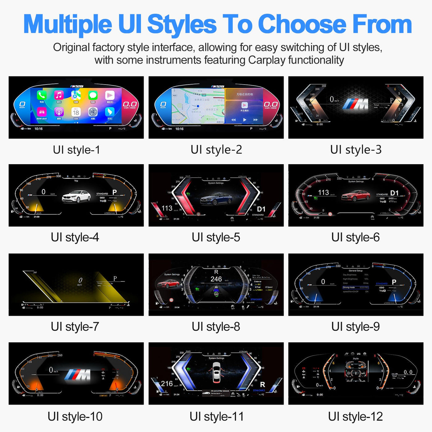 Digital Carplay Odometer Screen Virtual Cockpit Digital Cluster upgrade - BMW 3 F30 F31 4 F32 F33 F34 F36 F80 M3 F82 M4