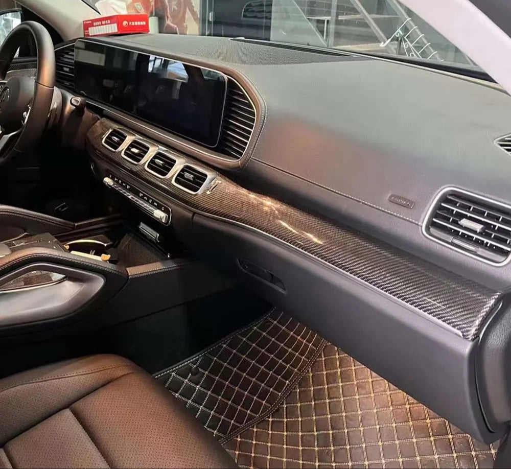 Carbon Interior Trims Center Console Cover Dashboard Cover Door Trim - Mercedes W167 GLE Class 2019up 7Pcs