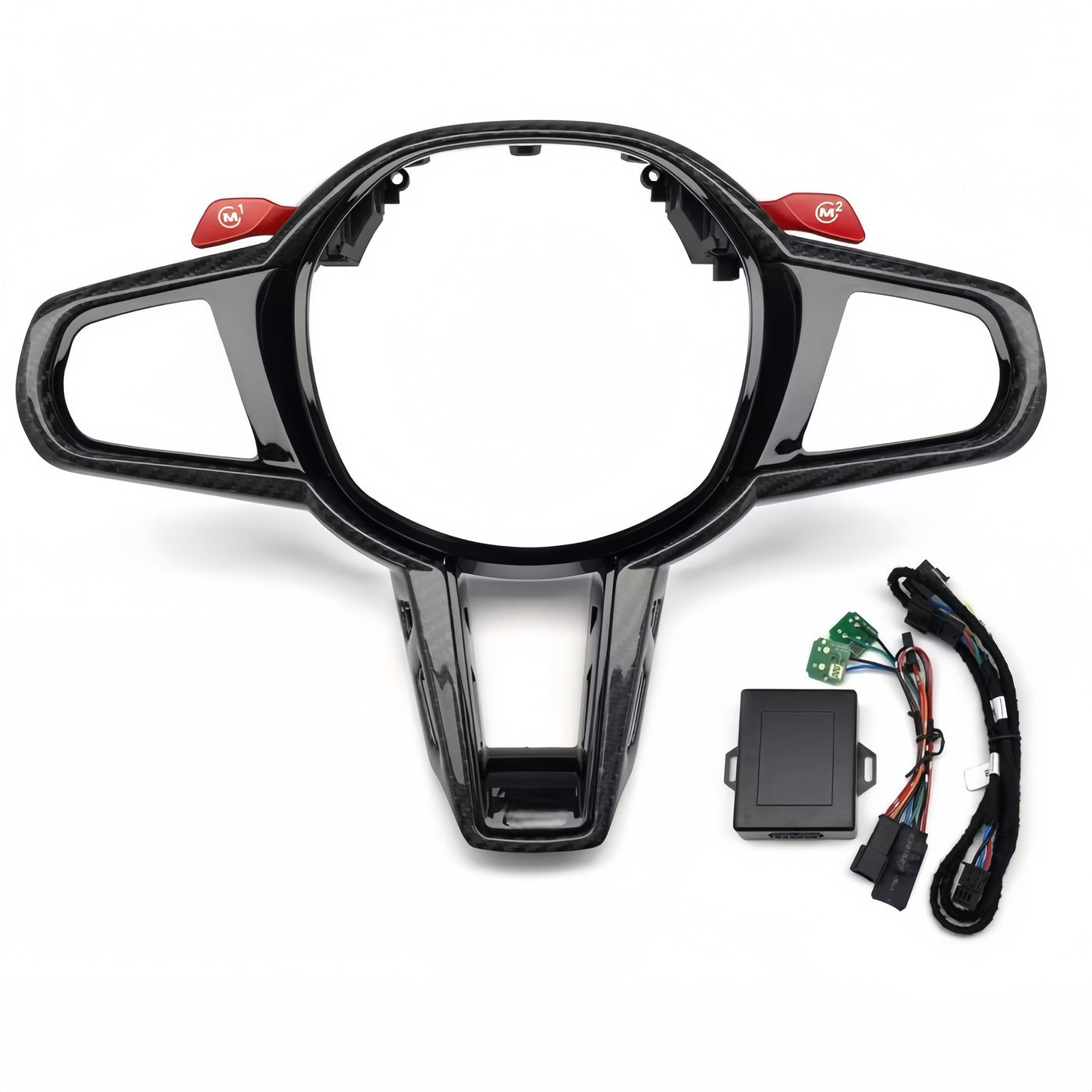 Carbon Fiber Steering Wheel Cover Trim Panel for BMW 3/4/5/6/7 Series & M Models M3 M4 M2