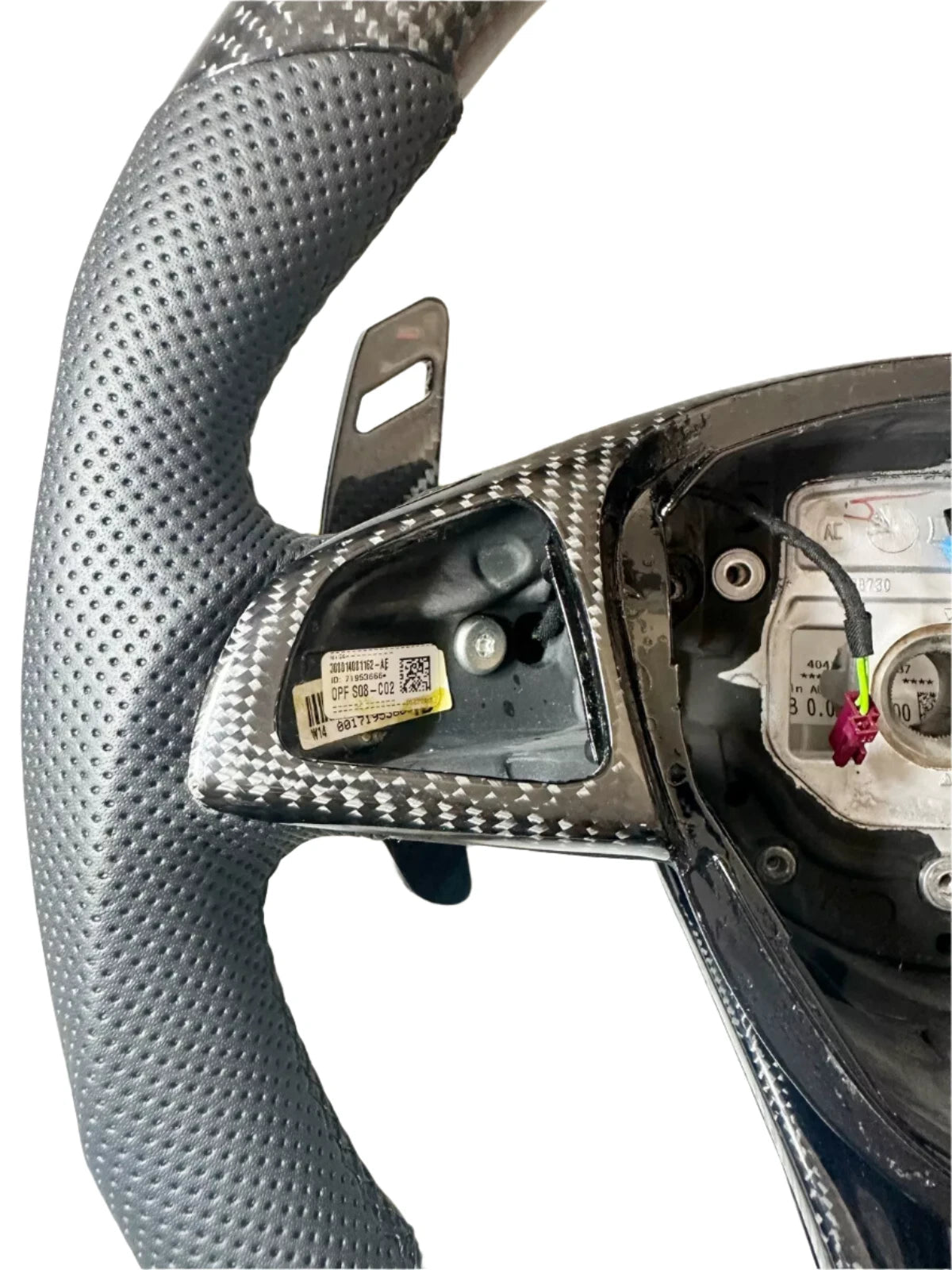Carbon Fiber Steering Wheel w/ Red Stripe & Paddles - Mercedes CLS63 C63 S63 GLE63 GLS63 CLA45 E63