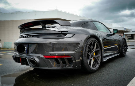 Dry Carbon Fiber Body Rear Bumper w/ Diffuser - Porsche 911 992 Turbo S