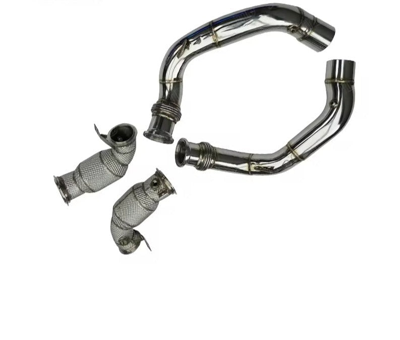 High Flow Racing Downpipes w/Heat Sheild - BMW F90 M5