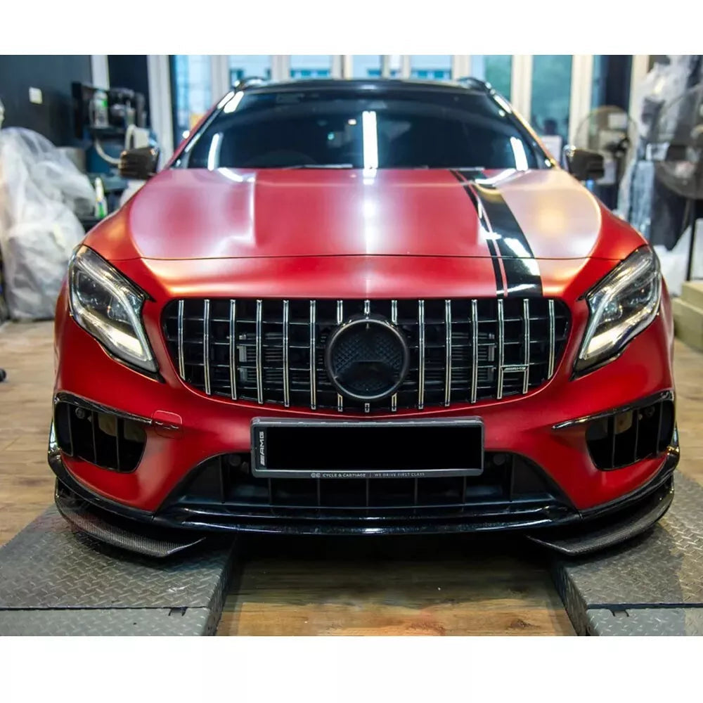 Carbon Fiber Front Bumper Splitter Fins Canard - Mercedes Benz GLA Class GLA 45 AMG 2014-2018
