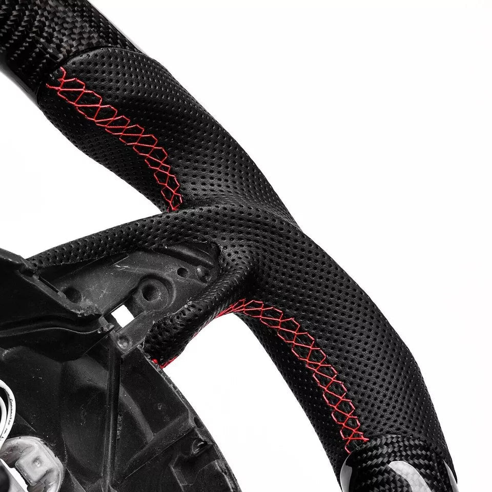 Carbon Fiber Steering Wheel w/ LED & Flat Bottom - Audi 2012-2016
