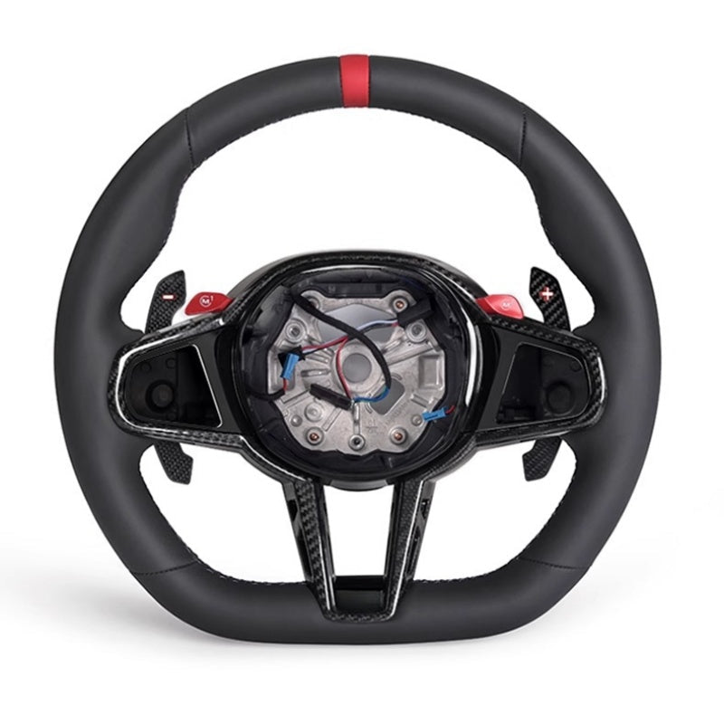 Carbon Fiber Steering Wheel Cover Trim Panel for BMW 3/4/5/6/7 Series & M Models M3 M4 M2
