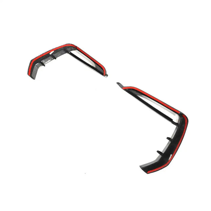 Carbon Fiber Front Bumper Apron Fins - Audi RSQ8 RS Q8 2020 2021
