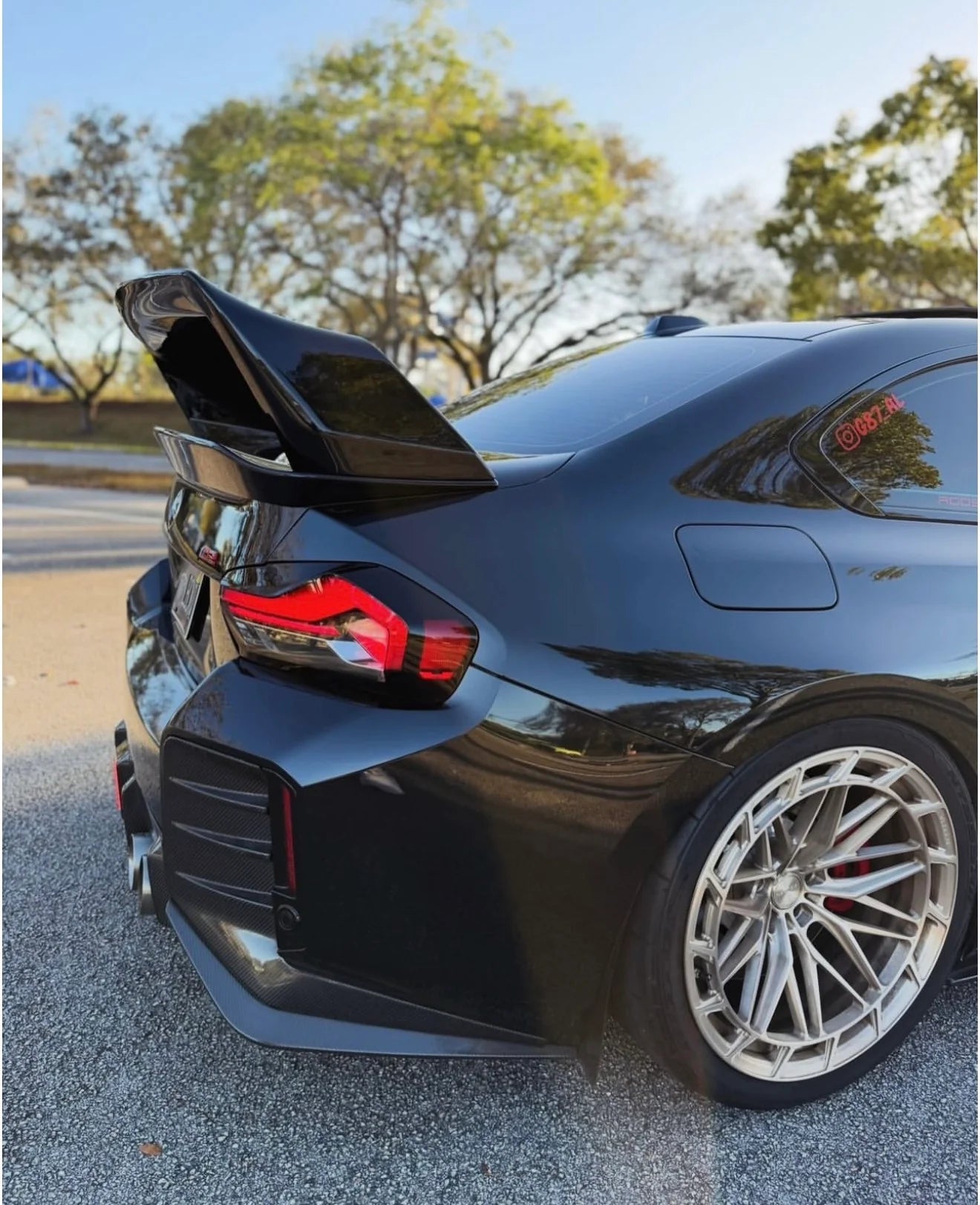 Dry Carbon Fiber Rear Trunk N Style Spoiler Wing w/ base - BMW G87 M2 / G42 M240i