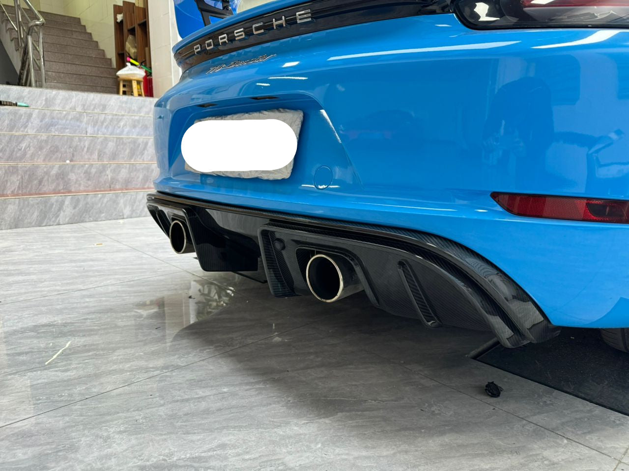GT4 Style Conversion Carbon Fiber Rear Diffuser - Porsche 718 Boxter Cayman
