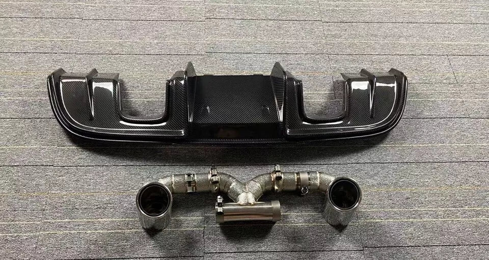 GT4 Style Conversion Carbon Fiber Rear Diffuser - Porsche 718 Boxter Cayman