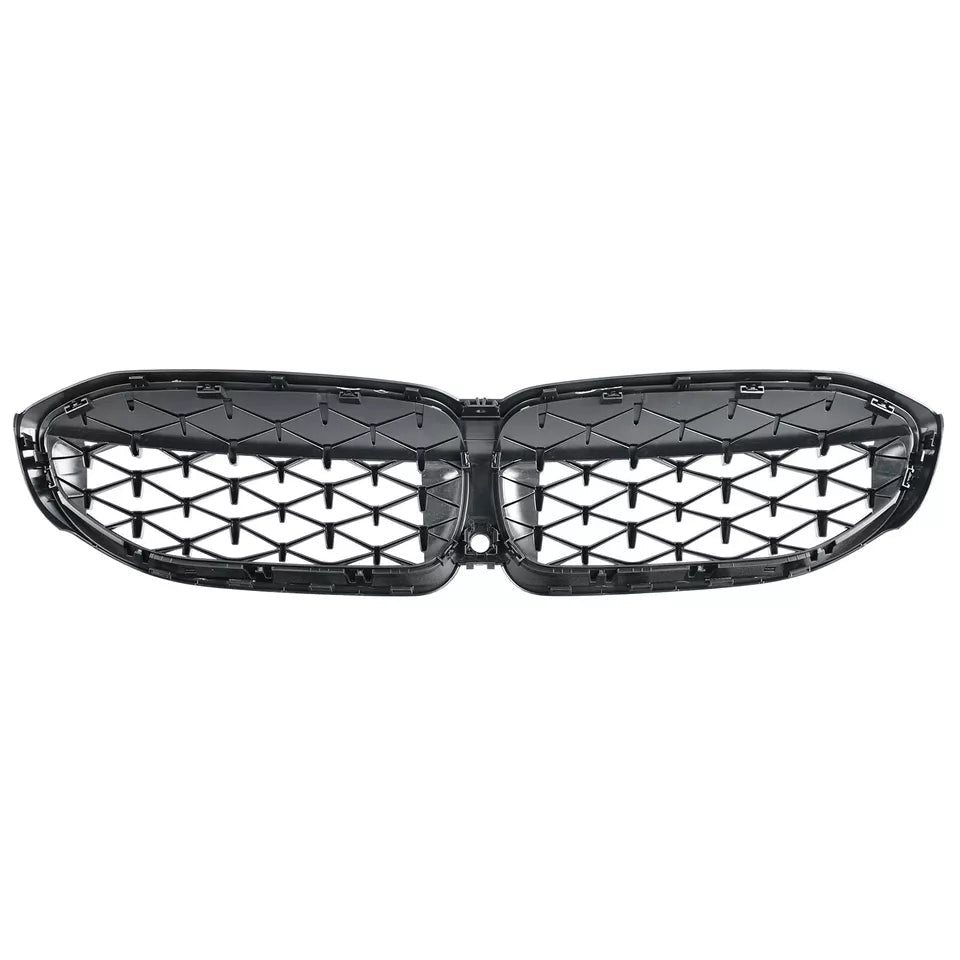 Gloss Black Diamond style Front Grilles - BMW G20 / G28 3 Series