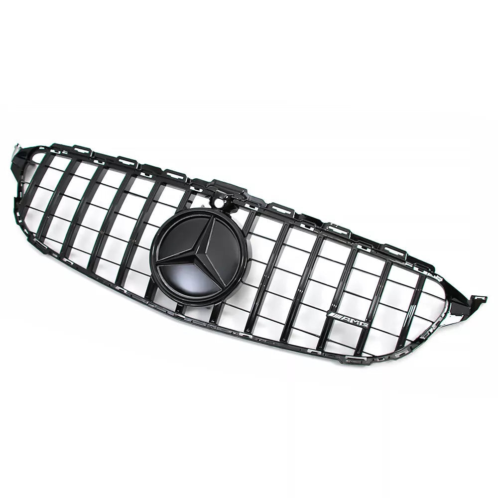 Gloss Black Front Grille w/ LED Logo - Mercedes Benz W205 C43 C250 C300