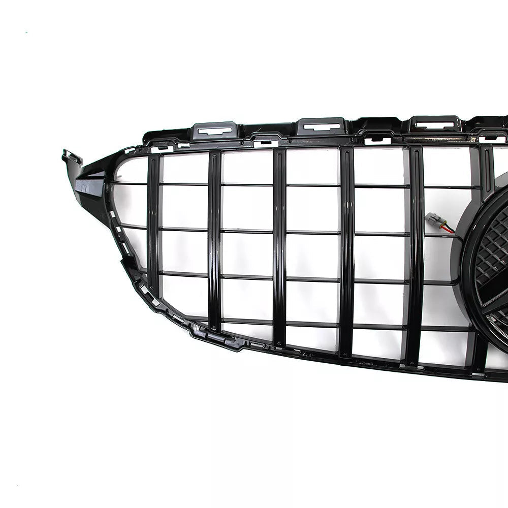 Gloss Black Front Grille w/ LED Logo - Mercedes Benz W205 C43 C250 C300