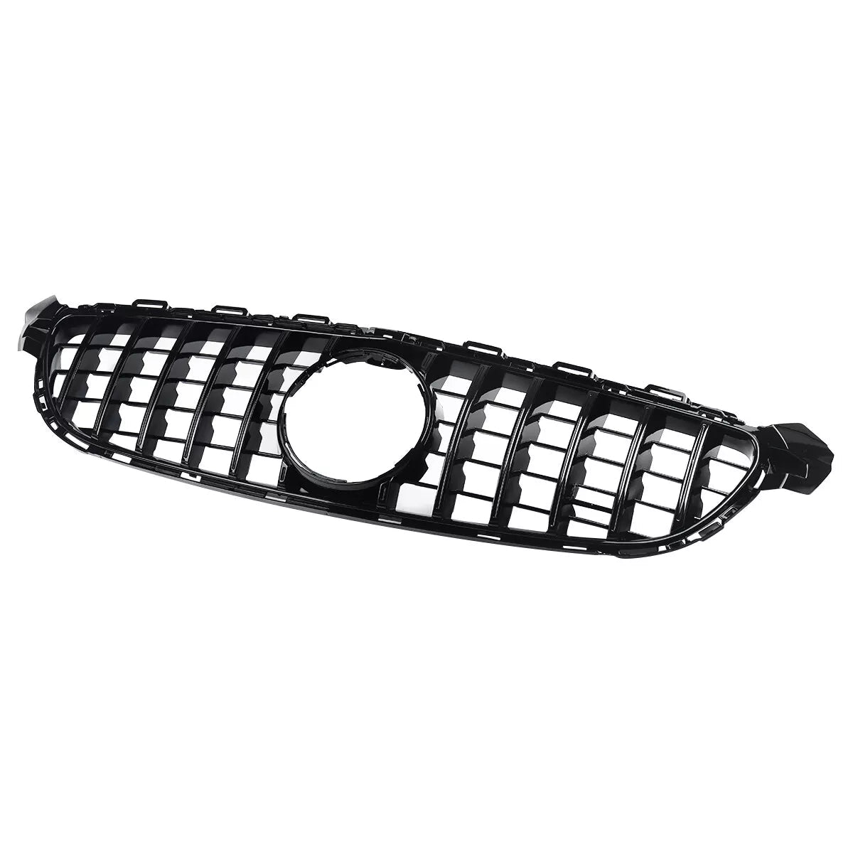 Gloss Black GT R Grille Grill For Mercedes-Benz W205 C63 C63S AMG 2015-2018