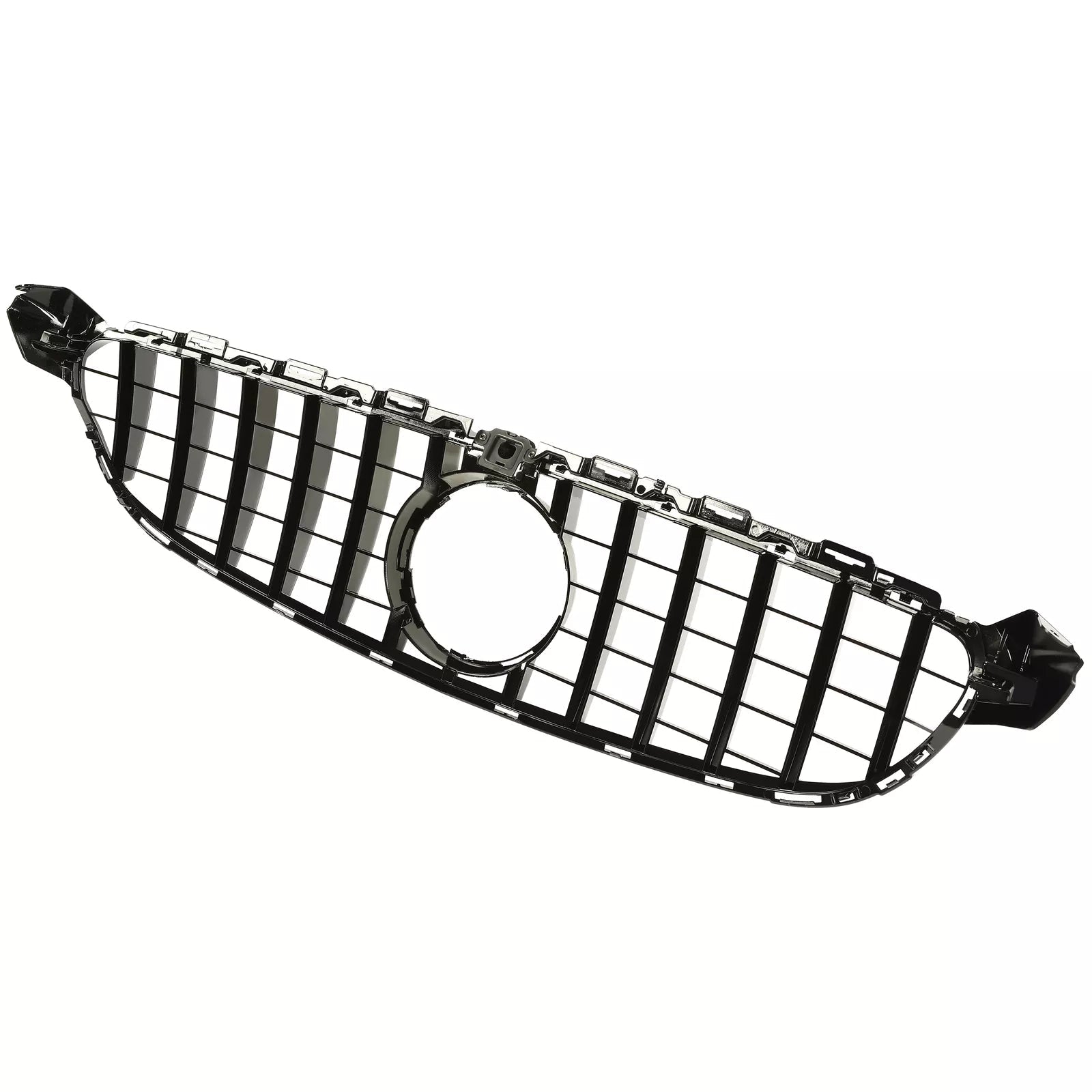 Gloss Black GT R Grille Grill For Mercedes-Benz W205 C63 C63S AMG 2015-2018