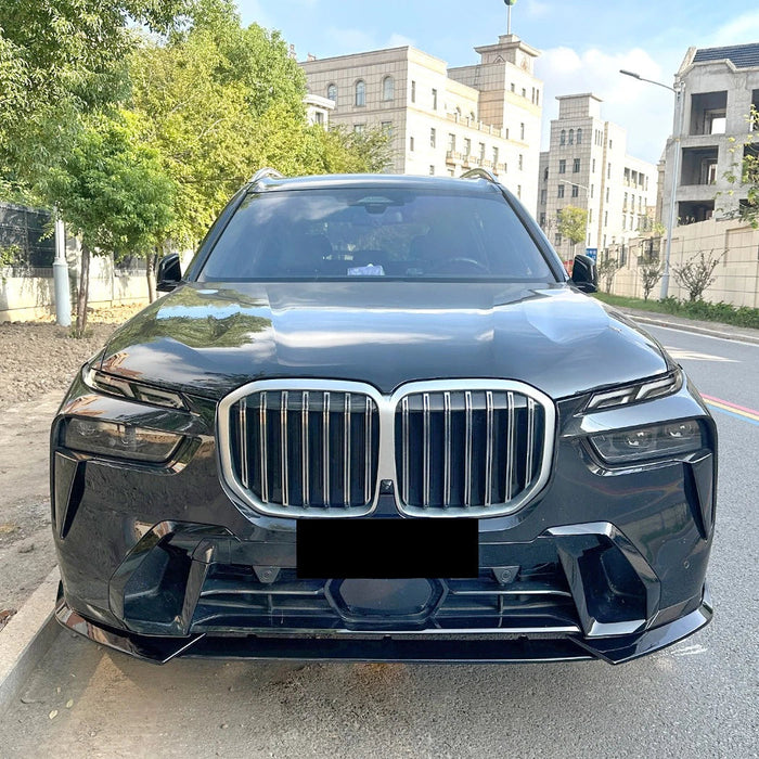Gloss Black GT Style Front Splitter Lip - 2023-26 BMW X7 G07 LCI M Sport