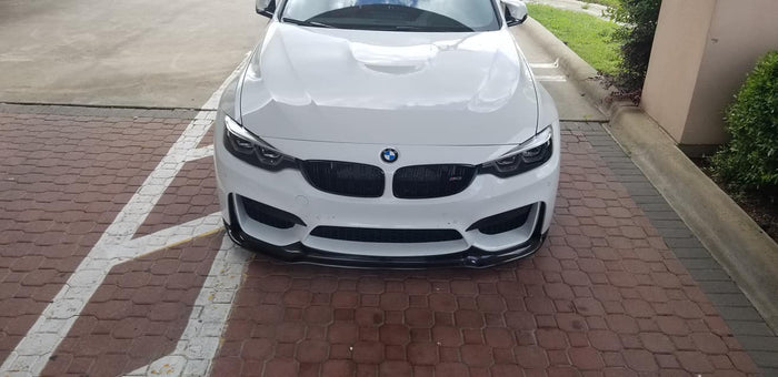 Gloss Black V Style Front Lip - 2015-2020 BMW F80 M3 / F82 & F83 M4
