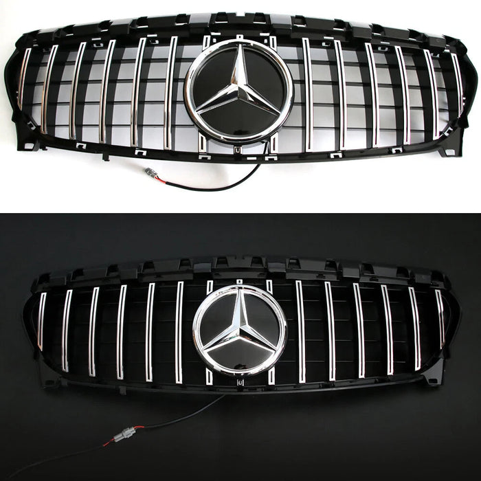 Gloss Black w/ Chrome GT Style Front Grile - Mercedes Benz W117 CLA-Class CLA200 CLA250 2013-19
