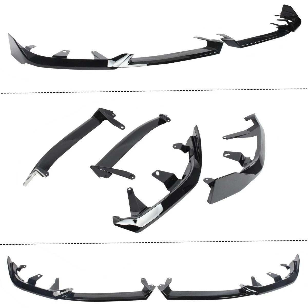 Gloss black MP style Front lip - 2024-2025 BMW G60 530i 540i i5 M Sport