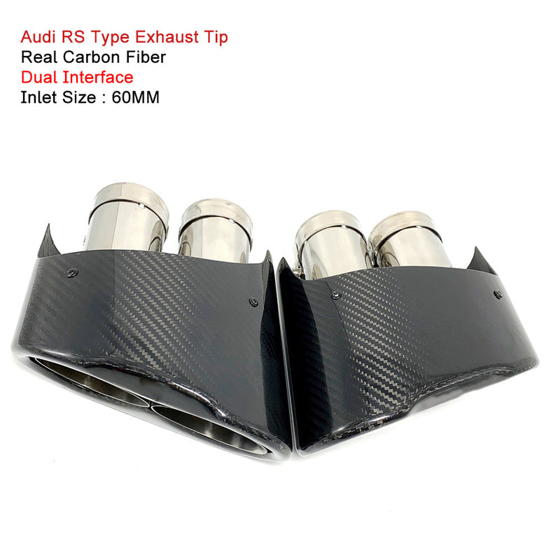 Carbon Fiber Exhaust Tip for Audi RS3 RS4 RS5 RS6 RS7 A3 A4 A5 A6 A7 Muffler Tip S4 S5 S6 S7