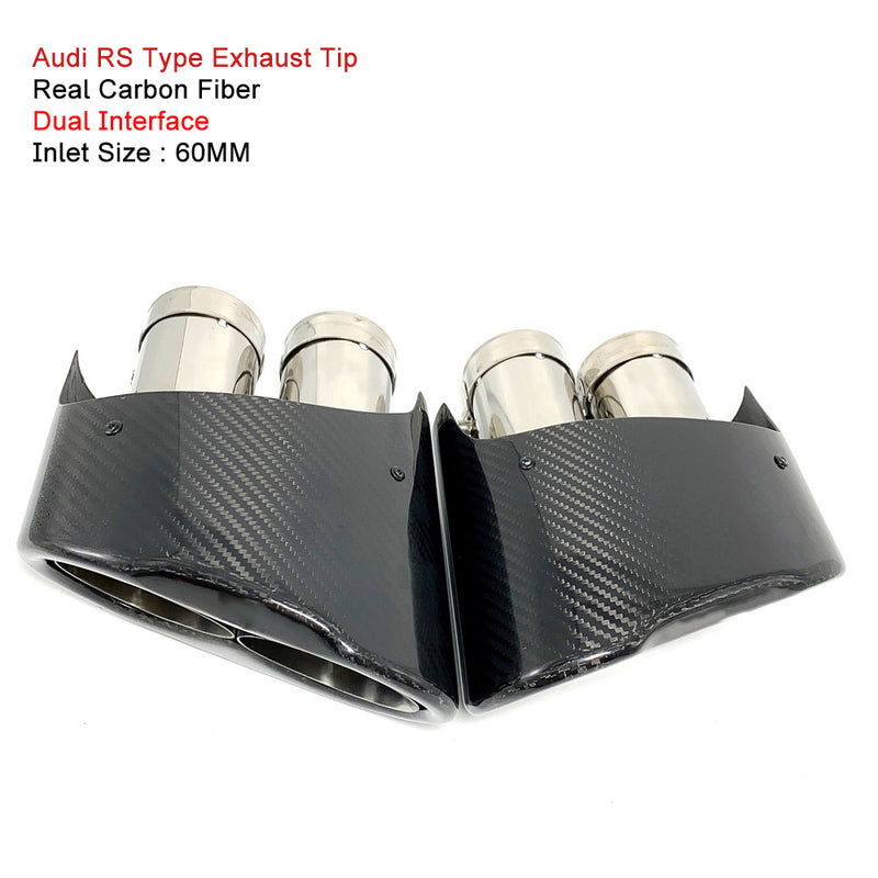 Carbon Fiber Exhaust Tip for Audi RS3 RS4 RS5 RS6 RS7 A3 A4 A5 A6 A7 Muffler Tip S4 S5 S6 S7