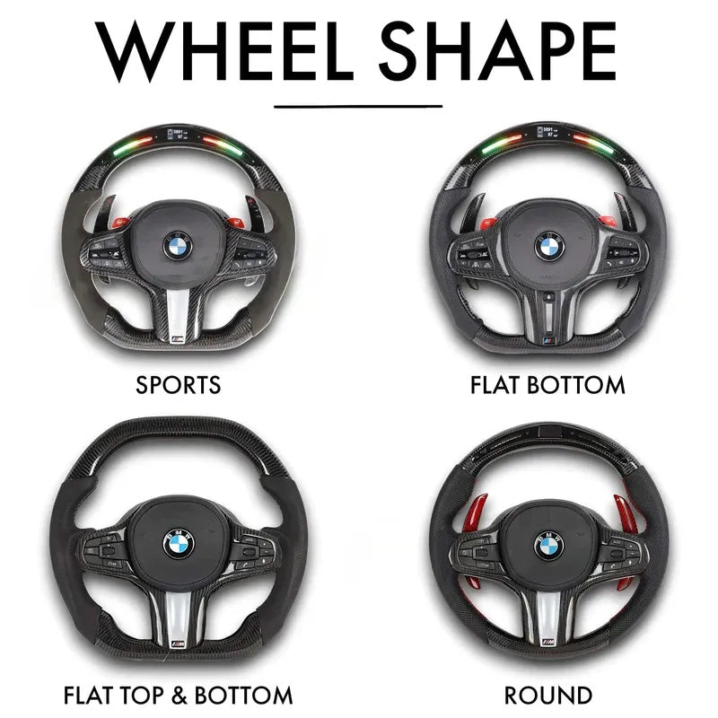 Custom LED Carbon Fiber Steering Wheel for All G Chassis Models - G20 / G22 / G30 / G42 / G80 / G82 / G87 / G Series / BMW 2 Series 3 Series 4 Series 5 Series M3 M4