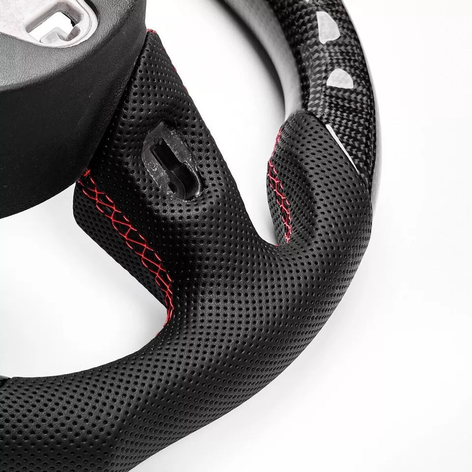 Carbon Fiber Steering Wheel w/ LED & Flat Bottom - Audi 2012-2016