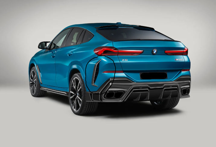 Dry Carbon Fiber PT Style Rear Diffuser - BMW X6 G06 2019 - 2024