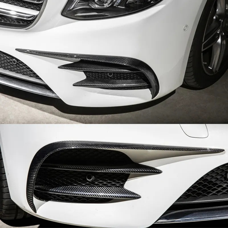 Carbon Fiber Front Bumper Fog Lamp Vents - Mercedes Benz E43 E300 E400 E450 Sport 2016-2020