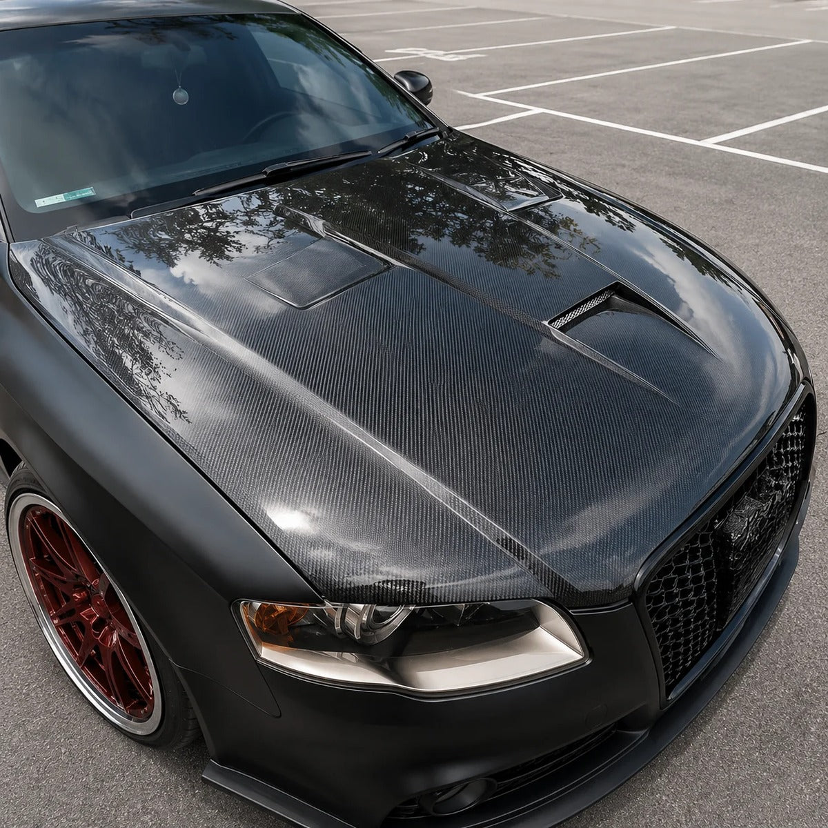 2005-2008 Audi A4/S4/RS4 V2 Style Carbon Fiber Hood | B7