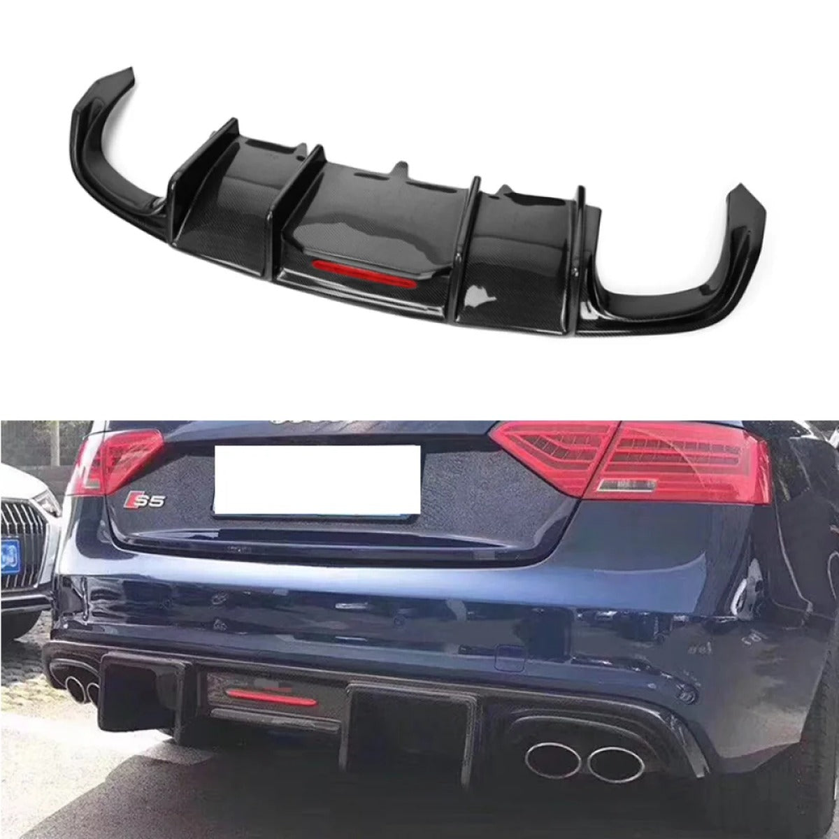 2013-2017 Audi A5/S5 Carbon Fiber Diffuser with LED Brake Light | B8.5 A5/S5