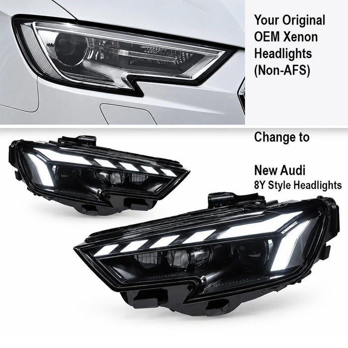 2017-2020 Audi A3/S3 8Y Style LED Headlights | 8V.5